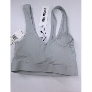 Steve‎ Madden Puritan Gray Ribbed Seamless Bralette Top - Size M / #8113